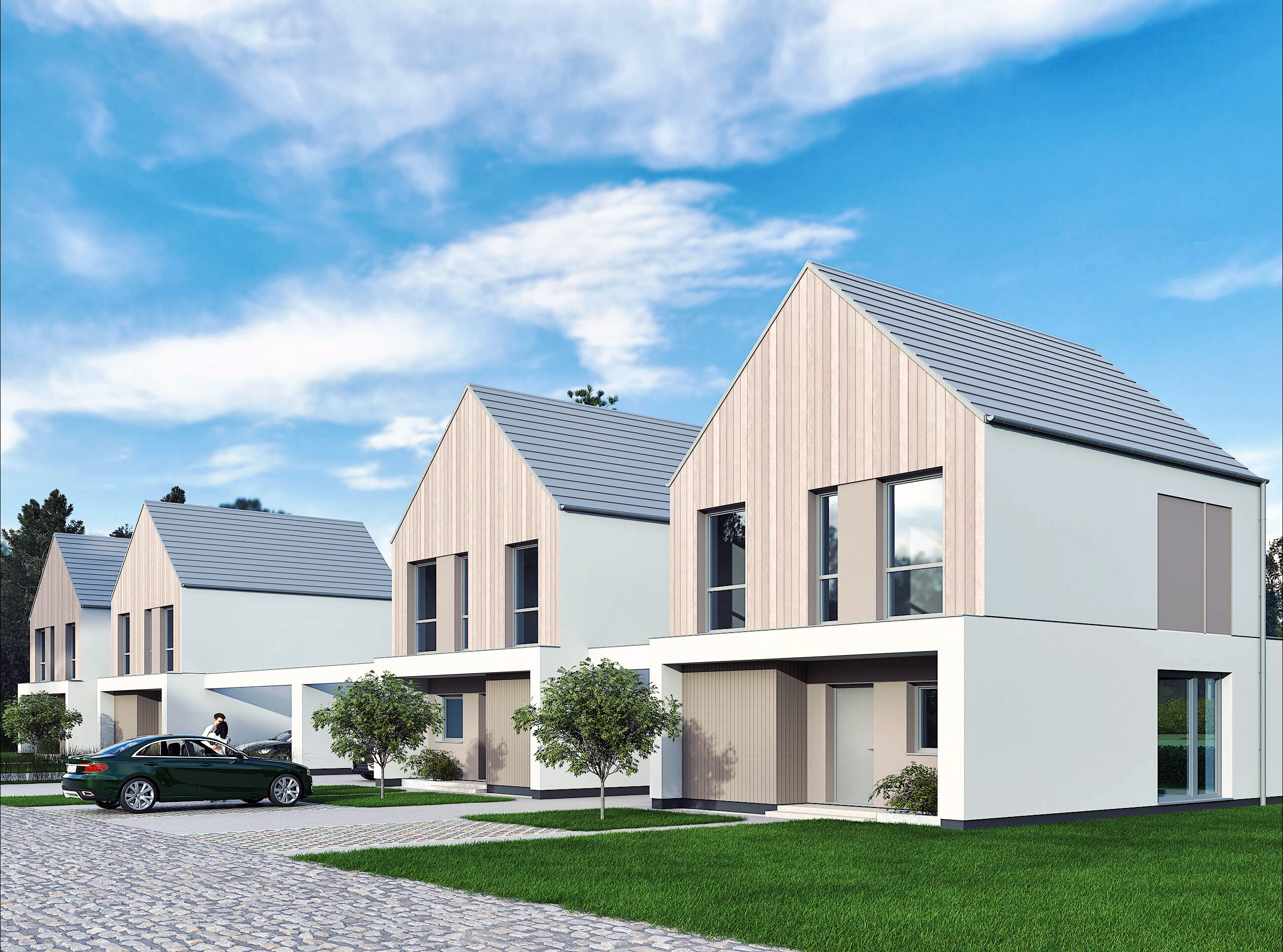 Osiedle Jabłonna – wizualizacja domu w zabudowie szeregowej persepektywa 3