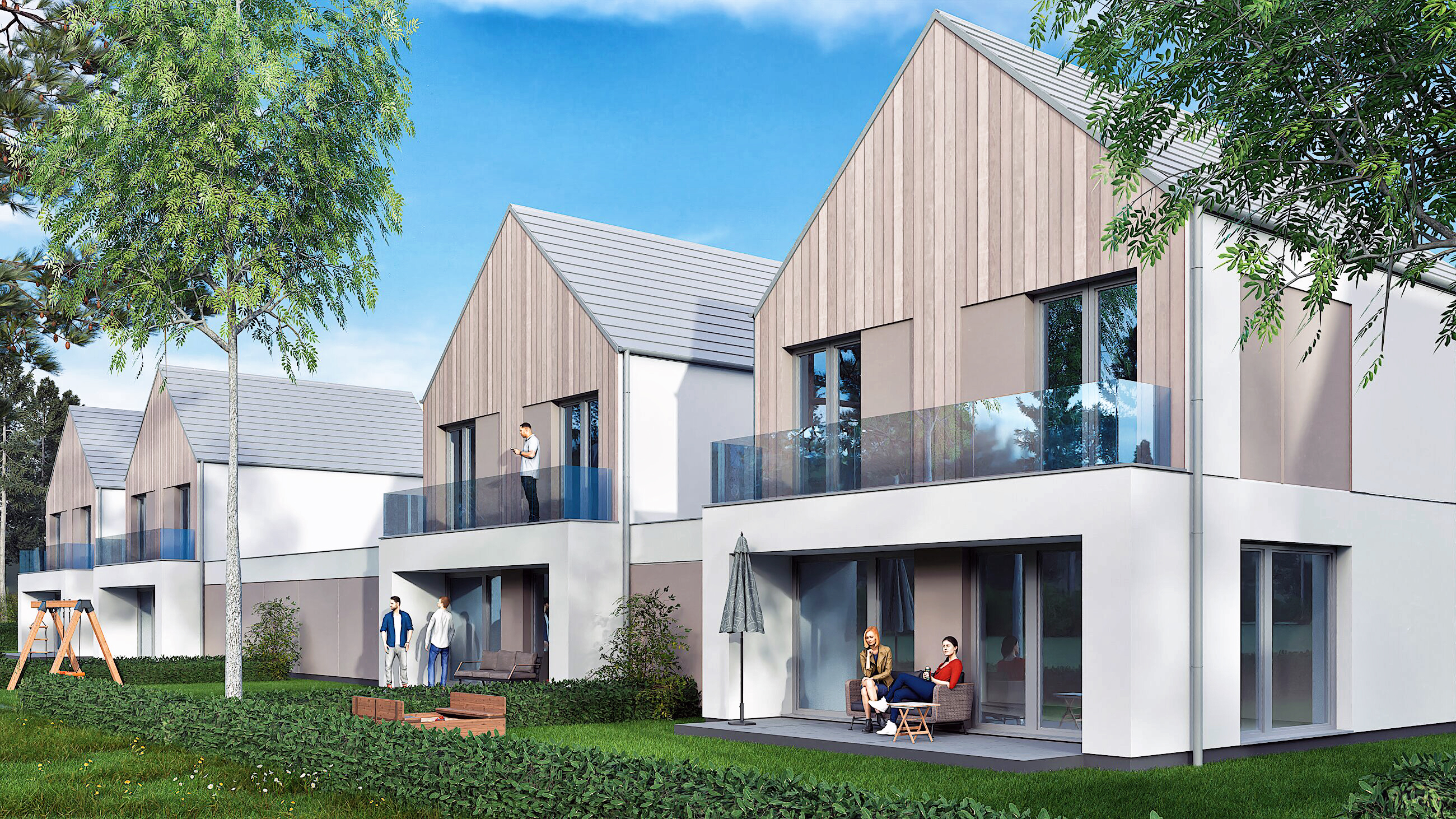 Osiedle Jabłonna – wizualizacja domu w zabudowie szeregowej persepektywa 5