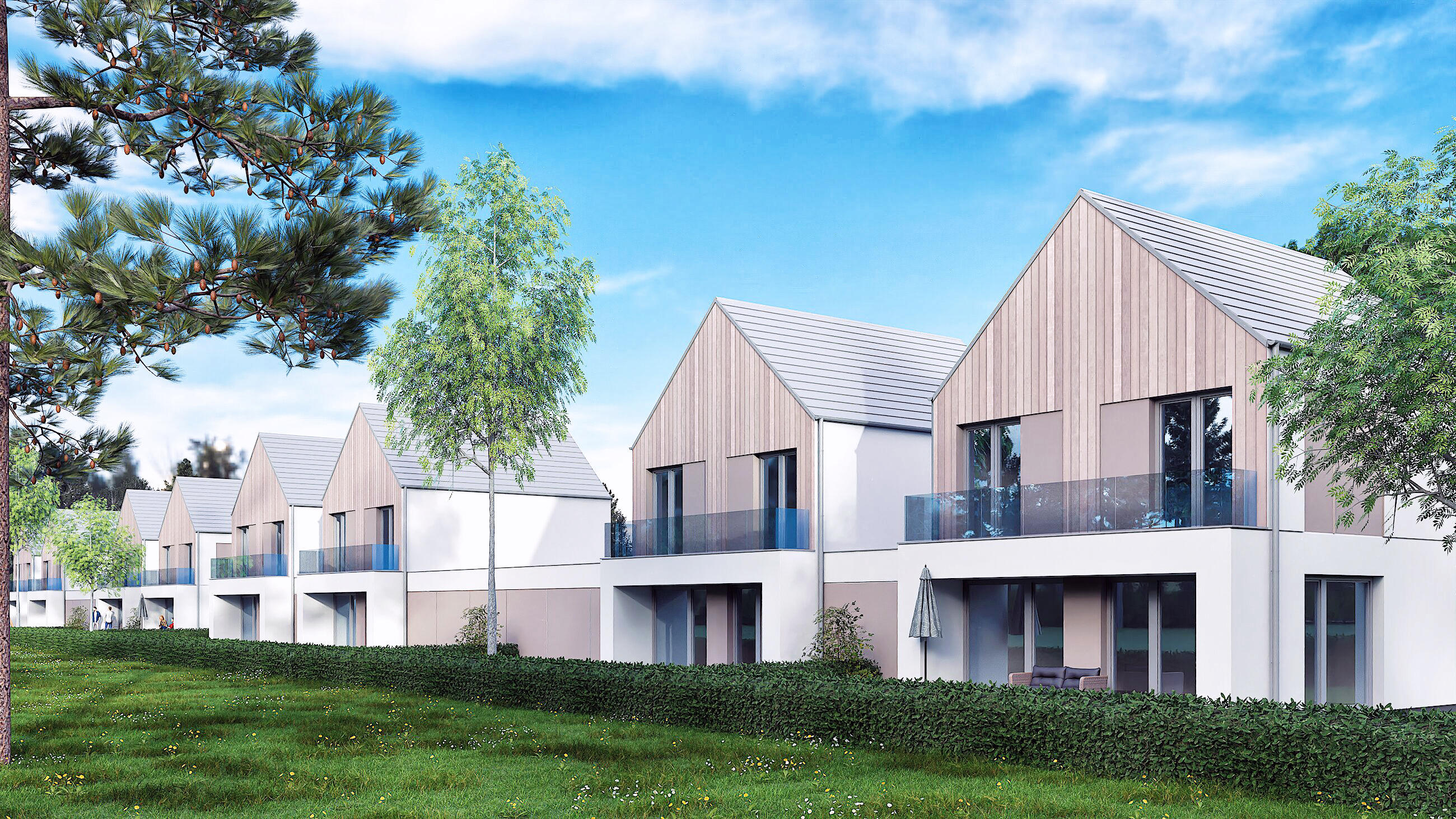 Osiedle Jabłonna – wizualizacja domu w zabudowie szeregowej persepektywa 4